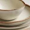 Beige ceramic pinecone pattern tableware set, a simple home-style combination of bowls, plates, spoons and chopsticks Application Scenario